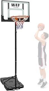 Bvx Cesta e Tabela de Basquete Regulável com Aro 38cm, Altura Ajustável até 2,10 Metros, Base Preenchível