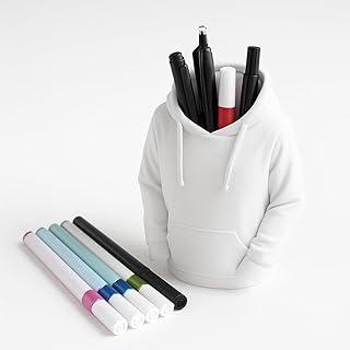 Organizador Jaqueta, Porta Lapis Treco Canetas Home Office, Porta Pincel, Acrilico, Mesa, Escritorio, Porta Maquiagem, Suporte, Base Lapizeira, Porta Coisa, (Kit 1 Preto e 1 Branco)