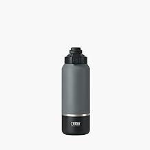 TYESO Garrafa Térmica Esportiva 1200ml - Tampa Automática, Inox, Textura Anti-Deslizante, Gancho Portátil, 5 Cores(Preto)
