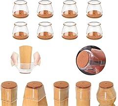 Kit 8 Protetores de Móveis Pé de Cadeira Redondo Antiderrapantes de Silicone com Base de Feltro – Protege Piso, Reduz Ruído e Evita Riscos – Transparente e Discreto