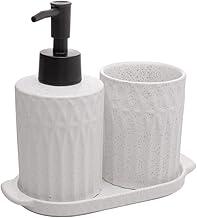 LYOR - Conjunto 3 Peças para Banheiro Pillars Branco Cerâmica