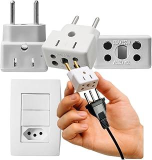 Kit 3 Adaptador De Tomada Universal 3 Pinos Benjamin 10A/20A Para 2 e 3 Pinos Bivolt 110V/220V Para Secadores Chapinhas Air Fryer Pacote com 3 Unidades