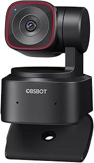 OBSBOT Tiny 2 Lite 4K Webcam PC, câmera de streaming PTZ com rastreamento IA e sensor 1/2", controle gestos HDR microfones webcam computador mesa laptop reunião videochamadas 4K@30fps / 1080@60fps