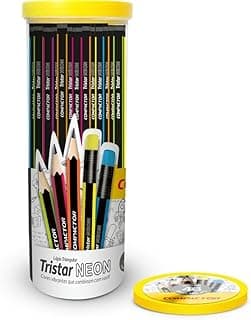 Lápis Preto, Compactor, Triangular, Tristar Neon, HB, Nº2, Com Borracha, Pote com 48 com 17.5% de desconto por R$ 72,10 na amazon