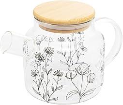 WOLFF - Chaleira de Vidro Borossilicato com Tampa de Bambu Flor 600ml