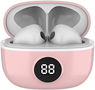 WB Fone de ouvido Bluetooth In-ear Mini IO, Sem fio, Display Digital, Bateria 20h, IPX4, Super Bass, Compacto, Touch sensível ao toque, Conexão automática, Rosa