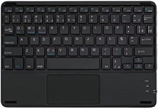 Teclado Sem Fio Bluetooth com Touchpad Integrado, Compatível com Diversos Dispositivos, Notebooks, Tablets, Smart TVs (Preto)