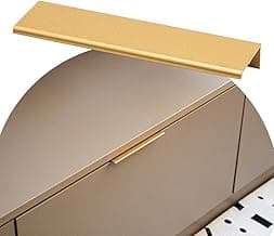 10 Puxadores De Gaveta Slim Alumínio Tito C/Parafusos 9,6cm (Ouro)