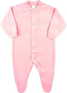 Macacão Bebê Ano Zero Básico Plush Liso Manga Longa Comprido Menino Menina Unissex