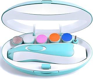 Cortador Aparador Kit Lixa De Unha Bebê 6 em 1 Elétrica Silencioso Com Luz LED Para Recém Nascido Até Adulto Seguro