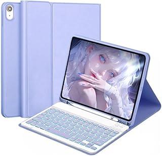 Capa Para Tablet Com Teclado Bluetooth Para 5ª/6ª Geração,iPad Air1/Air2,iPad Pro 9.7 Polegadas (Roxo, Teclado retroiluminado)