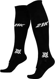 Meia para Corrida Hupi Longa 21K, Cor: Preto, Tamanho: 36-42