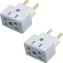 Kit com 2 Adaptadores de Tomada 10A/20A – Para 2 e 3 Pinos – Bivolt 110V/220V – Compatível com Padrão Brasileiro (ret)