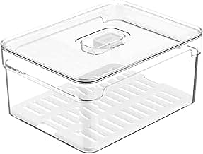 Organizador De Geladeira 2,2L Organizador Clear Fresh Com Bandeja De Drenagem E Respiradouro OU