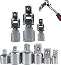 Jogo de Adaptadores de Catraca com Junta Universal 9 Peças, 1/4" 3/8" 1/2", para Mecânica Automotiva