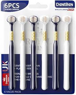 Escova de Dente de Três Lados 6 Unidades – Limpeza Profunda, Cuidado Suave com as Gengivas, Escova Macia para Adultos, Kit com Cores Variadas, Prático e Conveniente para Toda a Família