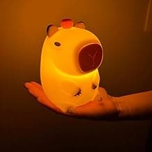 Luminária Capivara Abajur Muda de Cor Lâmpada LED Luz Noturna Silicone Macio Touch Recarregável USB para Decoração de Quarto ou Presente Criativo