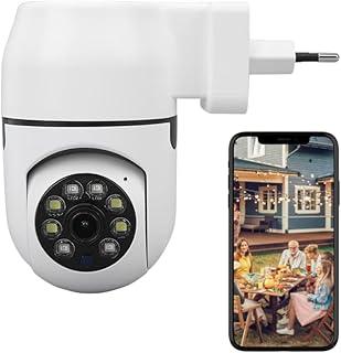 Câmera de Tomada Segurança 2MP - WiFi Visão 360° HD 1080p, Câmera IP ICSee Infravermelho, Sem Fio com App, Câmera Panorâmica 360° Visão Noturna, Áudio Bidirecional Detecção de Movimento, Pet