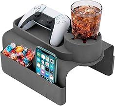 Porta Copo Sofá Esteira Braço Flexível Silicone, Organizador Resistente para Copos, Controle Remoto e Acessórios, Flexível e Dobrável (Cinza)