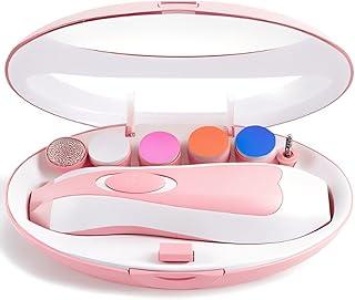 Cortador Aparador Kit Lixa De Unha Bebê 6 em 1 Elétrica Silencioso Com Luz LED Para Recém Nascido Até Adulto Seguro