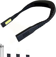 Luz de leitura de pescoço atualizada, 10-50Hrs recarregável duradoura, com luzes laterais e faróis Adequado para pesca, leitura, tricô, camping, reparo, esportes ao ar livre (Preto)