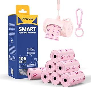 Cata Caca Saquinho Coco Pet,Dispenser Porta Saquinho Coco Pet,Suporte para Cata Caca de Cachorro com Chip NFC e App Suporte Retrátil para saco com Sistema de Rebobinamento (Inclui 7 Rolo)