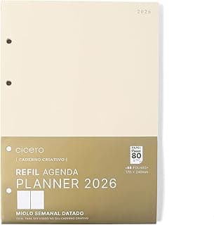 REFIL CADERNO CRIATIVO ARGOLADO 88 FLS POLEN 80G AGENDA PLANNER 2026 SEMANAL 17X24