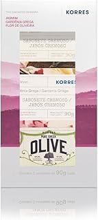 GIFTSET - SABONETE EM BARRA GARDENIA GREGA, JASMIM, FLOR DE OLIVEIRA KORRES 3x90g