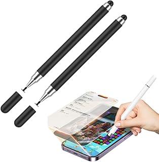 KIT com 2 Caneta Stylus Touch Screen Universal 2 em 1 – Para Smartphones, Tablets, Ipad, Iphone, Telas Touchscreen Compatível com iOS e Android - PRETO