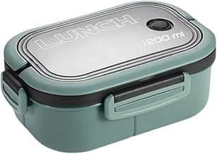 Marmiteira com Talheres, Verde e Marrom, 1200ml, com Garfo e Colher, Delicious Lunch Wonderful Life com 18.6% de desconto por R$ 48,58 na amazon