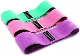 Kit 3 Faixas Elásticas Hip Bands de Tecido Antiderrapantes Mini Band Premium para Treino de Glúteos, Pernas e Funcional 3 Níveis de Resistência com Bolsa de Transporte
