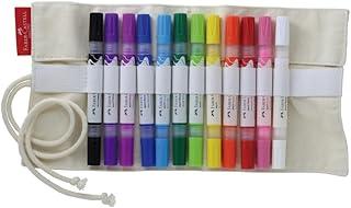 Marcadores MultiMark Multisuperfície Faber-Castell - 12 Cores Básicas + Estojo de Tecido