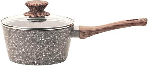 Mimo Style Panela Grafito Cook 20cm/2,25L - Estrutura em Alumínio, Revestimento Cerâmico. Tampa de Vidro Temperado. Alças e Cabos Soft-Touch. Fogão a Gás, Elétrico, Vitrocerâmico e Sistema de Indução