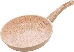 Frigideira Antiaderente Cerâmica 20cm Fogão a Gás/Indução Frita Sem Usar Óleo (Creme)