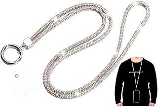 Cordão Para Celular Smartphone De Pescoço Alto Brilho Strass Prata