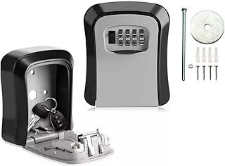 Mini Caixa de Segurança com Senha para Chaves e Cartões, Cofre Portátil, Uso Interno/Externo, à Prova d'Água e Resistente a Impactos (Cinza)