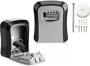 Mini Caixa de Segurança com Senha para Chaves e Cartões, Cofre Portátil, Uso Interno/Externo, à Prova d'Água e Resistente a Impactos (Cinza)