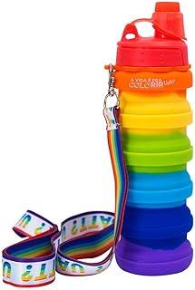 Uatt? Garrafa Retrátil Com Tirante - À Prova de Vazamento, Arco-íris, 500 ml, Plástico