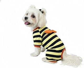 Roupa para Cães e Gatos, Macacão Pijama Inverno Espacial Neon abelhinha com asinhas, Roupa para Frio, Confortável, 100% Algodão Macio, Não Aperta Conforto com Estilo. (Abelhinha Asas, G)