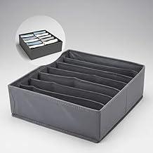 Organizador de Gavetas 7 Divisórias em TNT Dobrável – Organizador de Roupas, Lingerie, Meias, Cuecas e Closet – Organizador de Gaveta para Armário e Guarda-Roupa - Amel