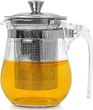 Chaleira Bule De Vidro 350ml Com Infusor Filtro Inox Transparente Compacta Individual Mini Para Chá Ervas Soltas Gourmet Removível Sem Resíduos Sem Gosto Plástico Sabor Puro Dose Exata