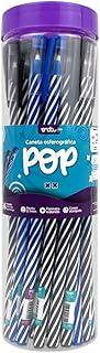 Caneta Esferografica Pop 0.7 mm Azul e Preta Pote 24 Undidades