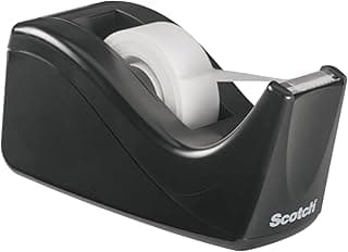 Dispensador de fitas Scotch Value Desktop de 2,5 cm, preto de dois tons (C60-BK)