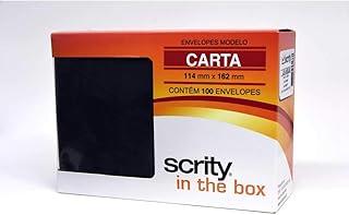 Envelope Carta Colorido 114x162 Preto Los Angeles 80g - Pacote com 100, Scrity, CCP 430.12, Preto, 114X162