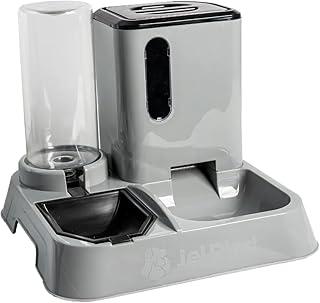 Comedouro Bebedouro Automático Premium Com Pá Porta Petiscos Cinza