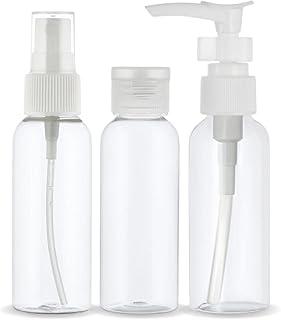 Kit 3 Frascos Viagem 75ml Spray Pump Transparente Shampoo Antivazamento Higiene Bagagem Mão