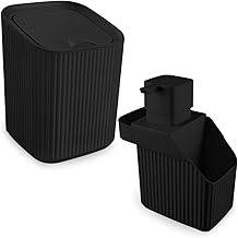 Kit Para Pia Lixeixa 3 Litros Com Porta Detergente Dipenser 560ml (Preto)
