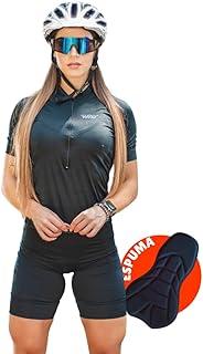 Kit de Ciclismo Feminino Camisa e Bermuda Com Forro em Espuma