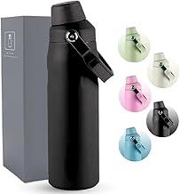 Garrafa Térmica Aero 500ML - Parede Dupla Isolada a Vácuo de Aço Inox, Bebidas Geladas por 24 Horas e Quentes por 12 Horas - Com Alça Robusta para Transporte (Preta)