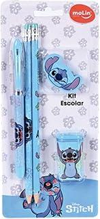 Kit Escolar, Mollin, Stitch, Blister Com 5 Peças